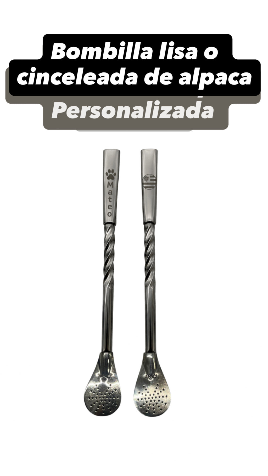 Bombilla de alpaca personalizada Pico de Loro