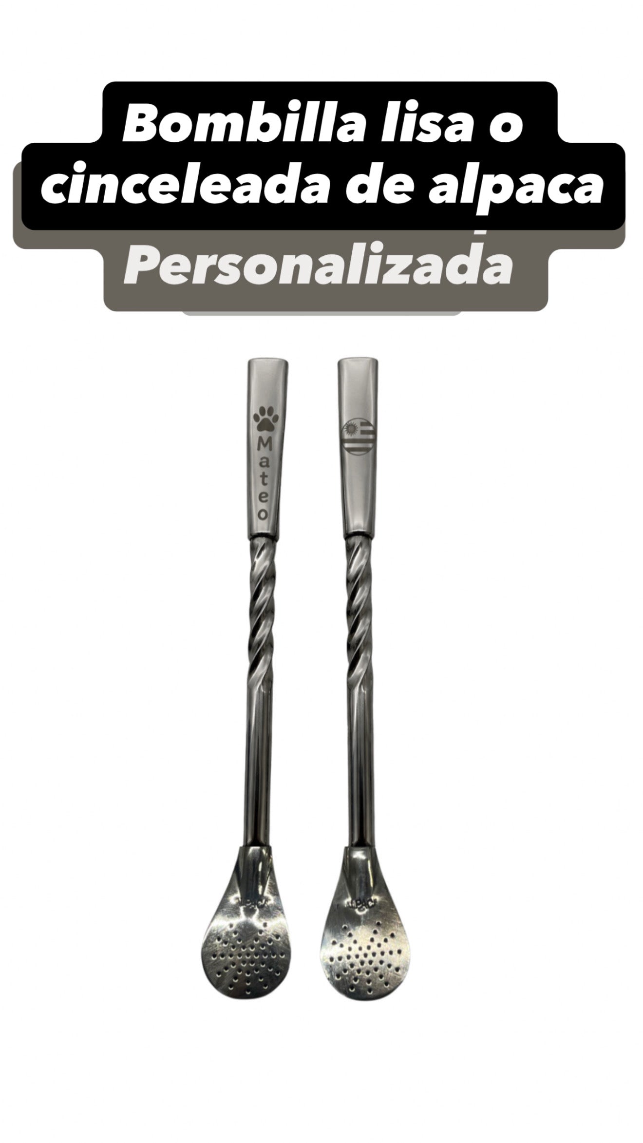 Bombilla de alpaca personalizada Pico de Loro