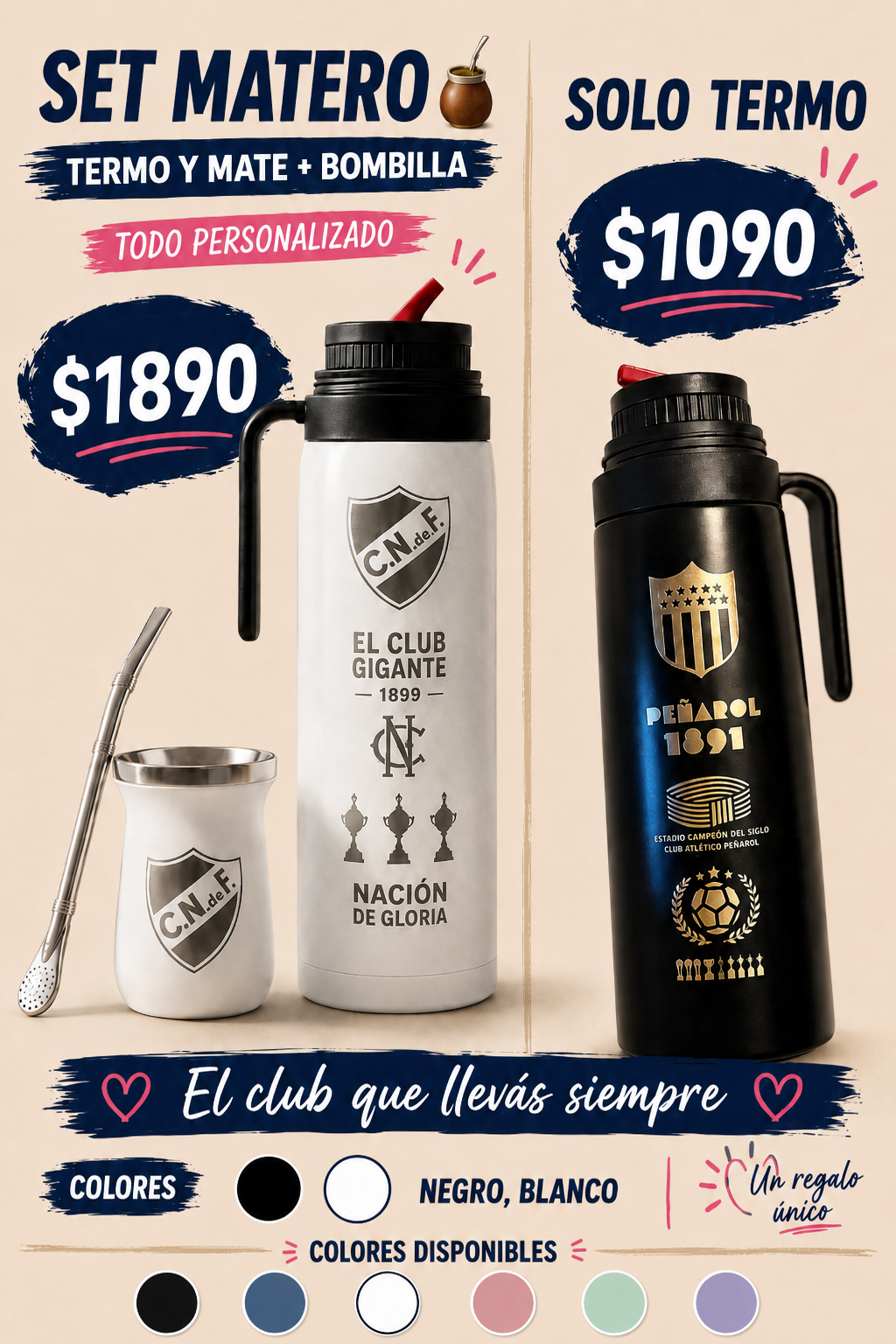 Set Matero Termo 1L y Mate 160 ml